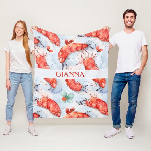 Amano Shrimp Wasserfarbiges Muster Fleecedecke (Beispiel)