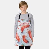 Amano Shrimp Wasserfarbiges Muster Schürze (Getragen)