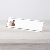 Amantische Katzen Schreibtischnamensplakette (Vorderseite )