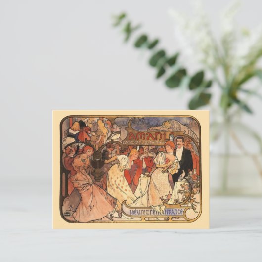 Amants, Alphonse Mucha Postkarte (Stehend Vorderseite)