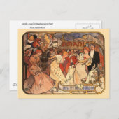 Amants, Alphonse Mucha Postkarte (Vorne/Hinten)