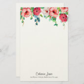 Amapola - Hibiskus Blume Stationery Briefpapier (Vorne/Hinten)