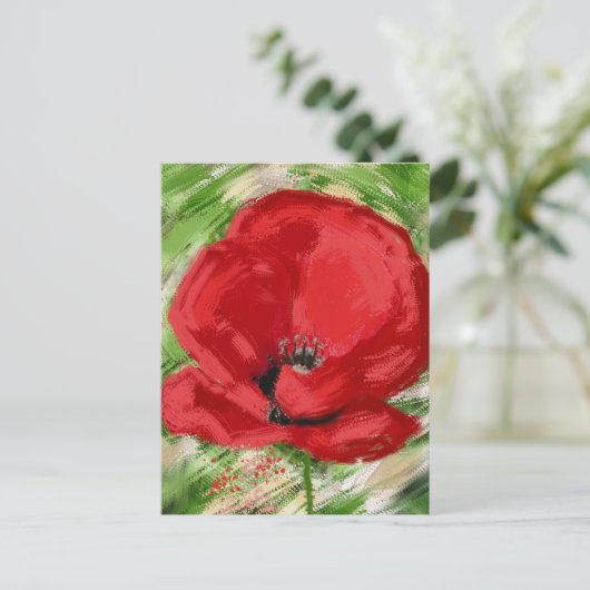 Amapola Postkarte (Stehend Vorderseite)