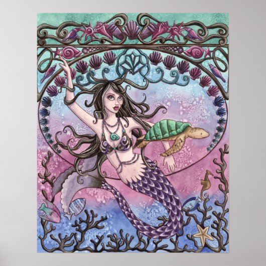 Amara - Art Nouveau Mermaid Poster (Vorne)