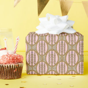 AMARA Dusty Pink und Gold Retro-Geometrisches Must Geschenkpapier