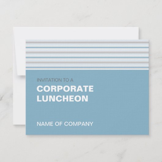 Amara Stripe Cornflower Corporate Luncheon Einladung (Vorderseite)