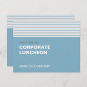 Amara Stripe Cornflower Corporate Luncheon Einladung (Vorne/Hinten)