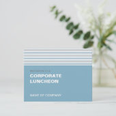 Amara Stripe Cornflower Corporate Luncheon Einladung (Stehend Vorderseite)