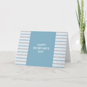 Amara Stripe Cornflower Happy Secretary's Day Dankeskarte