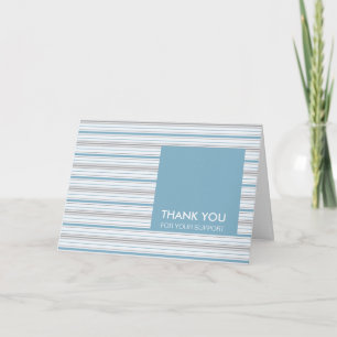 Amara Stripe Cornflower Vielen Dank für Ihre Unter Dankeskarte
