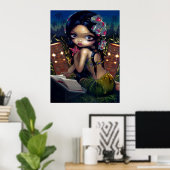 Amara und das Buch ART PRINT menehune tiki lowbrow Poster (Heimbüro)