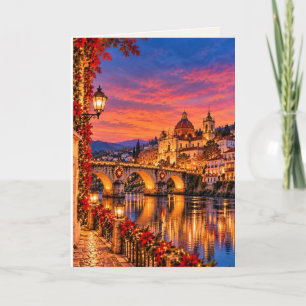 Amarante Portugal Blankes Weihnachtsdesign 01 Feiertagskarte