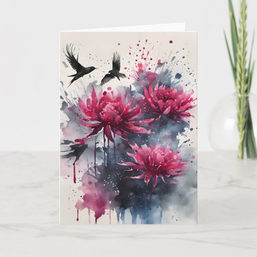 Amaranth - Aquarellblumen Karte (Vorderseite)