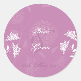 Amaranth Floral Wedding Sticker :