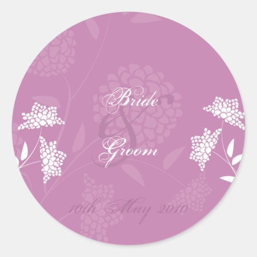 Amaranth Floral Wedding Sticker : (Vorderseite)
