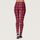 Amaranth Pink Red Weave Muster Leggings (Rückseite)
