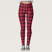 Amaranth Pink Red Weave Muster Leggings (Vorderseite)