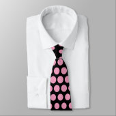 Amaranth pink Techno Dots Modern Black Krawatte (Gebunden)