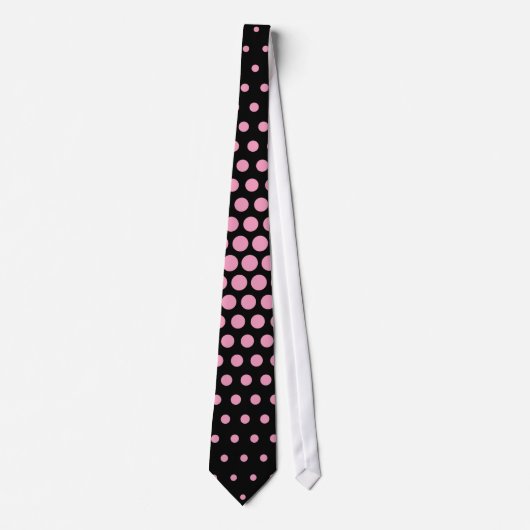Amaranth pink Techno Dots Modern Black Krawatte (Vorderseite)
