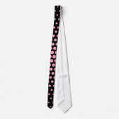 Amaranth pink Techno Dots Modern Black Krawatte (Rückseite)
