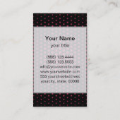Amaranth tief lila Techno Dots Modern Black Visitenkarte (Rückseite)