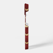 Amaranth Velvet Golden Butterflies iPhone 14 Hülle (Linke Seite)