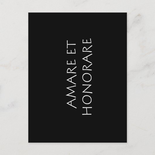 Amare et honorare postkarte (Vorderseite)
