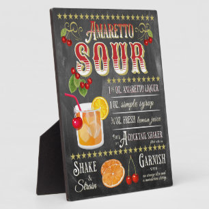 Amaretto Sour Chalkboard Recipe Fotoplatte