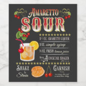 Amaretto Sour Recipe Weinetikett (Einzelnes Label)