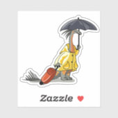 Amargasaurus mit Regenschirm und Koffer. Aufkleber (Blatt)