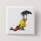 Amargasaurus mit Regenschirm und Koffer. Button (Vorderseite)