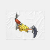 Amargasaurus mit Regenschirm und Koffer. Fleecedecke (Vorderseite (Horizontal))