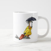 Amargasaurus mit Regenschirm und Koffer. Jumbo-Tasse (Rechts)