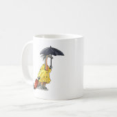 Amargasaurus mit Regenschirm und Koffer. Kaffeetasse (Vorderseite Links)