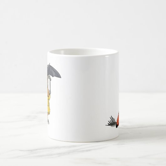 Amargasaurus mit Regenschirm und Koffer. Kaffeetasse (Mittel)