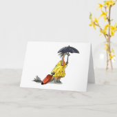 Amargasaurus mit Regenschirm und Koffer. Karte (Gelbe Blume)