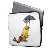 Amargasaurus mit Regenschirm und Koffer. Laptopschutzhülle (Vorderseite Links)