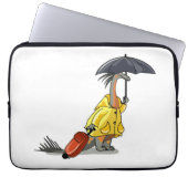 Amargasaurus mit Regenschirm und Koffer. Laptopschutzhülle (Vorderseite)