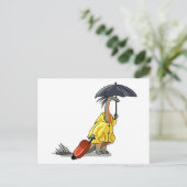 Amargasaurus mit Regenschirm und Koffer. Postkarte (Stehend Vorderseite)