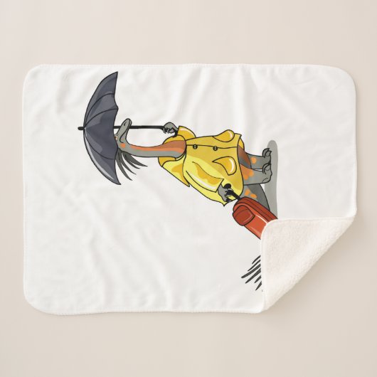 Amargasaurus mit Regenschirm und Koffer. Sherpadecke (Vorderseite (Horizontal))