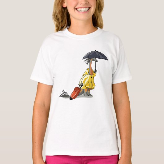 Amargasaurus mit Regenschirm und Koffer. T-Shirt (Vorderseite)