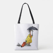 Amargasaurus mit Regenschirm und Koffer. Tasche (Rückseite)