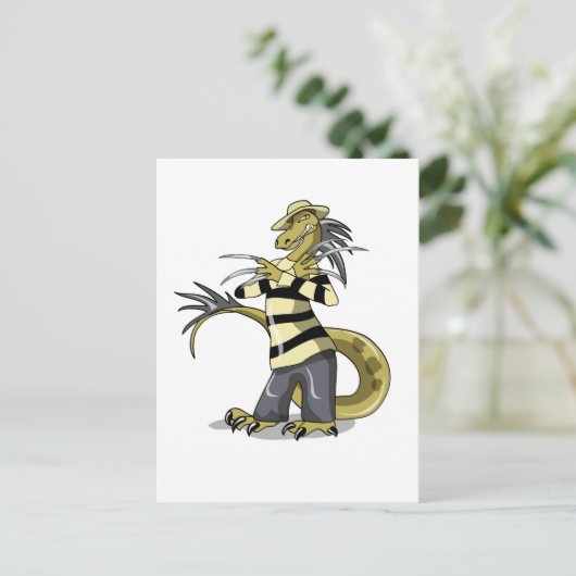 Amargasaurus wird als Freddy Krüeger verdrängt. Postkarte (Stehend Vorderseite)