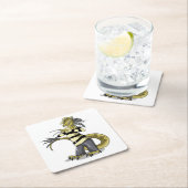 Amargasaurus wird als Freddy Krüeger verdrängt. Rechteckiger Pappuntersetzer (Vor Ort)