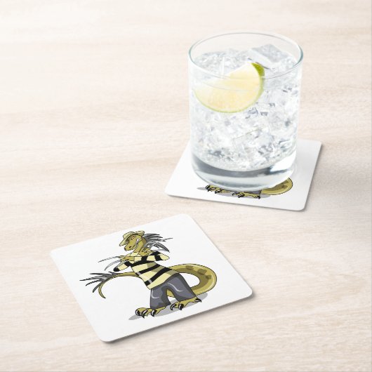 Amargasaurus wird als Freddy Krüeger verdrängt. Rechteckiger Pappuntersetzer (Vor Ort)