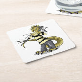 Amargasaurus wird als Freddy Krüeger verdrängt. Rechteckiger Pappuntersetzer (angewinkelt)