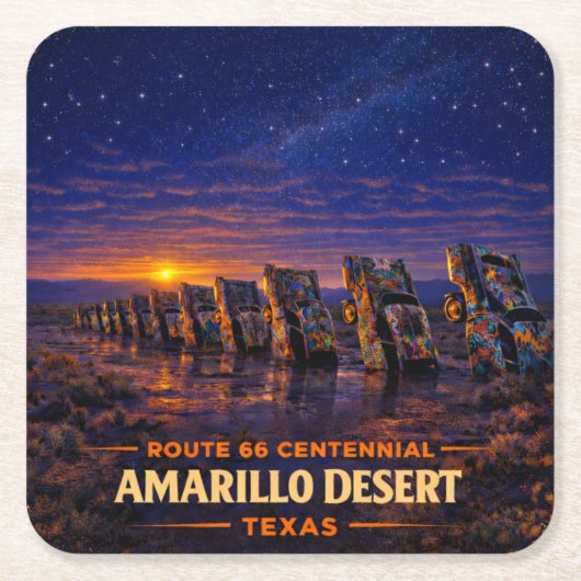 Amarillo Route 66 Barware Untersetzer Geschenk (Vorderseite)