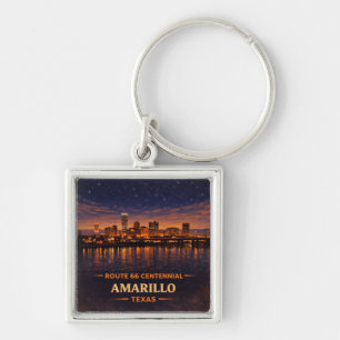Amarillo Route 66 Skyline Reise Andenken Geschenk Schlüsselanhänger