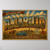 Amarillo Route 66 Vintage Reise Poster (Vorne)