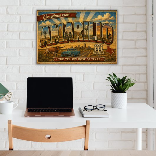 Amarillo Route 66 Vintage Reise Poster